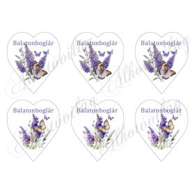 9 cm magas levendulás szívek - BALATONBOGLÁR - FELIRATTAL