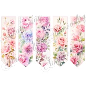 Könyvjelzők vintage rózsákkal - 17,5 x 5 cm