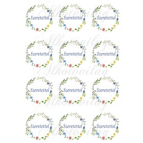 Virágkoszorúk SZERETETTEL felirattal - 6 cm