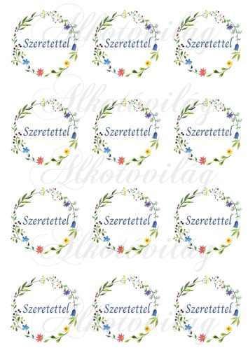 Virágkoszorúk SZERETETTEL felirattal - 6 cm