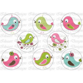 Színes kismadarak körökben