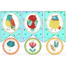 Tavaszi banner madárkákkal