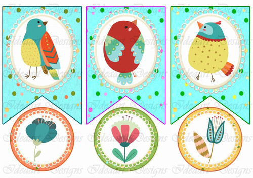 Tavaszi banner madárkákkal