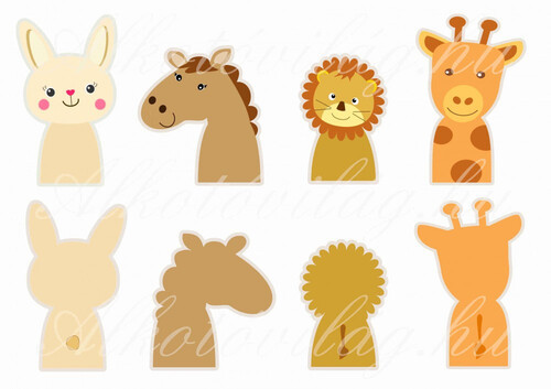 nyuszi, ló, oroszlán, zsiráf