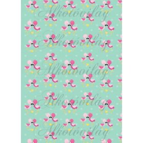 Flamingós csomag: flamingók kék alapon