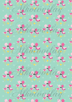 Flamingós csomag: flamingók kék alapon