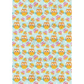 Tavaszi baglyos csomag: narancs baglyocskák kék alapon