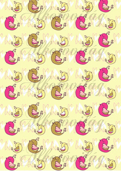 Sütkérező madárkák bézs alapon