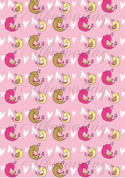 Sütkérező madárkák lila alapon