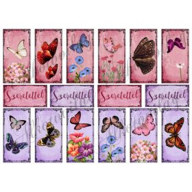 Pillangók téglalapokban - rózsaszínes