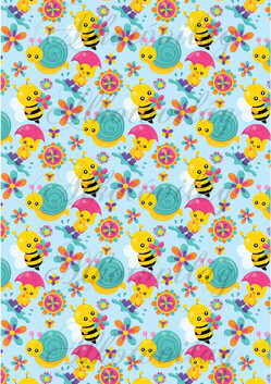 Méhecskék, csigák, virágok