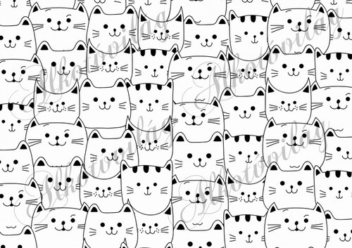 Cicák összebújva feketén-fehéren FEKVŐBEN