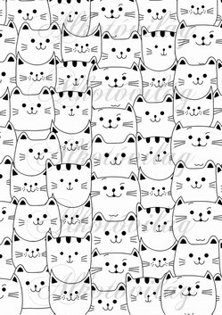 Cicák összebújva feketén-fehéren