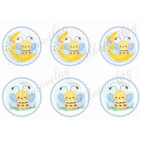 Cuki méhecskék kék csavart keretben