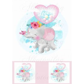 Elefánt - orrán kismadárral 18-20 cm-es HÍMZŐKERETHEZ