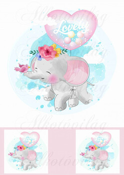 Elefánt - orrán kismadárral 18-20 cm-es HÍMZŐKERETHEZ