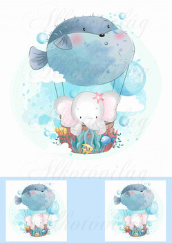 Elefánt gömbhallal 18-20 cm-es HÍMZŐKERETHEZ