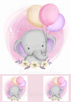 Elefánt lufikkal 18-20 cm-es HÍMZŐKERETHEZ