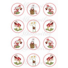 Katicák tavaszi virágokkal csavart körökben KICSIBEN