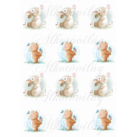 Nyuszi és maci pillangókkal KICSIBEN