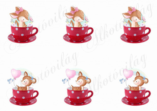 Őzikék piros pöttyös bögrében