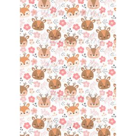 Őzikék rózsaszín virágok között