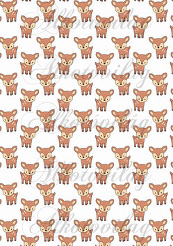 Bébi őzikék fehér alapon