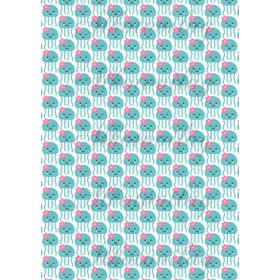 Mosolygós medúzák rózsaszín virággal