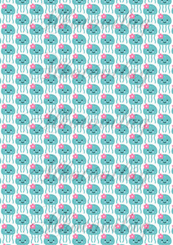 Mosolygós medúzák rózsaszín virággal