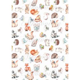 Kézzel festett állatkák és kismadarak