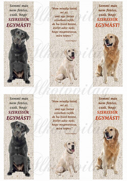 Könyvjelzők labradorokkal, idézetekkel