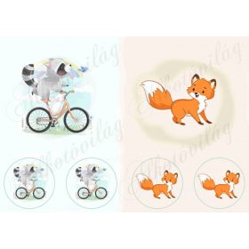 Róka és mosómaci 10 és 12 cm-es hímzőkerethez