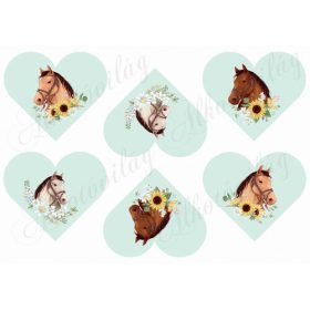 Lovak napraforgós díszekkel