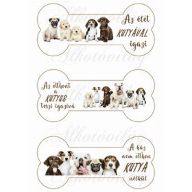 Cuki kutyuscsapat csontokban feliratokkal