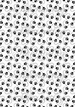 Állatos tappancsok szívekkel - FEKETE