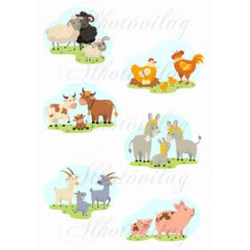   Háziállatok- bárány, tyúk, kecske, malac, tehén, szamár