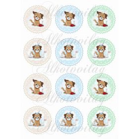 Cuki kutyusok katicával és virággal KICSIBEN