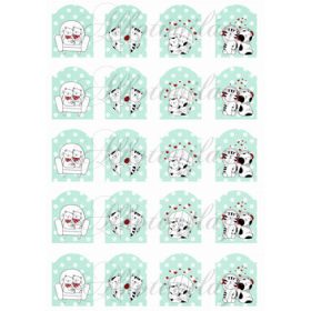 Kulcstartók szerelmes cicákkal pöttyös alapon