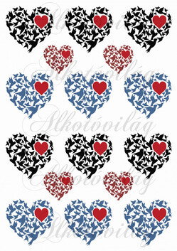 Fecske sziluettek szív alakban KICSIBEN