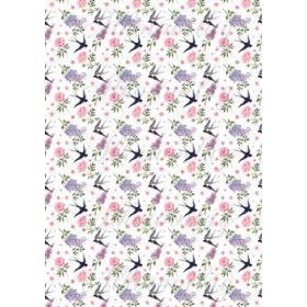 Kézzel festett fecskék rózsákkal, orgonákkal KICSIBEN