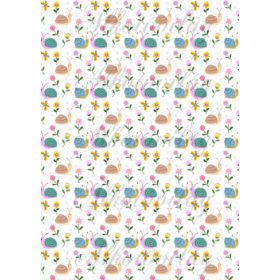 Csigabigák virágok között