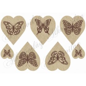 Sziluett pillangók kraft szíveken