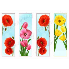 Virágos könyvjelzők - pipacs, tulipán