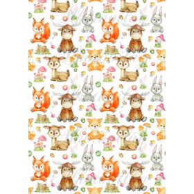 Róka, nyuszi, szarvas, őzike gombákkal őszi hangulatban