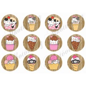 Fagyis cicák fa korongokon