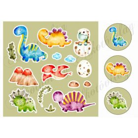 Kézzel festett cuki dinoszauruszok