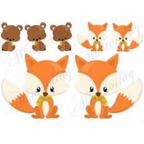 Szeretnivaló állatkák rókákkal TÜKÖRKÉPPEL