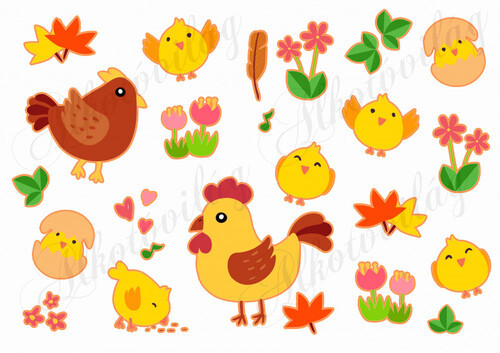 Kiscsibék és virágok.