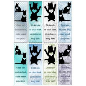 Cicás könyvjelzők idézettel fiús színű háttérrel