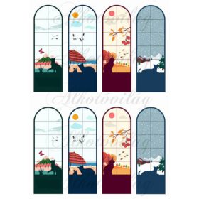 Cicás könyvjelzők évszakokkal